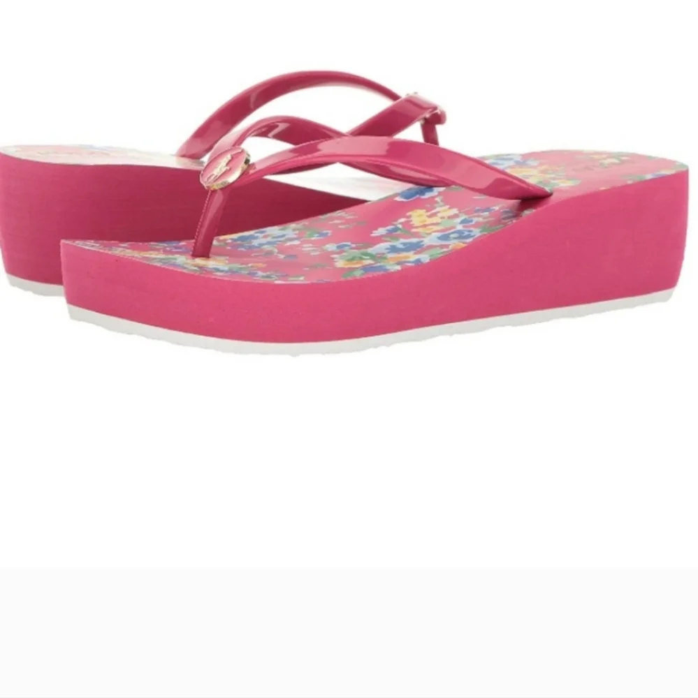 New Ralph Lauren Borolla Wedge Flip Flop Size 6 Big Girls Women's 7.5 - Picture 4 of 4